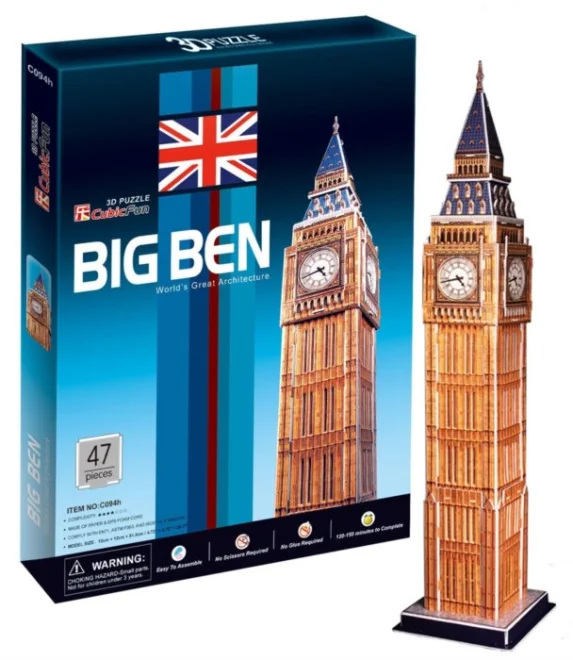 CUBICFUN 3D puzzle Big Ben (střední) 47 dílků