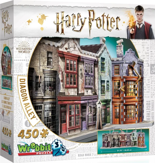 WREBBIT poškozený obal: 3D puzzle Harry Potter: Příčná ulice 450 dílků