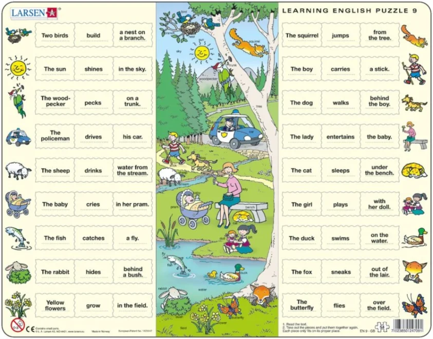 LARSEN Puzzle Angličtina 9: U lesa 54 dílků