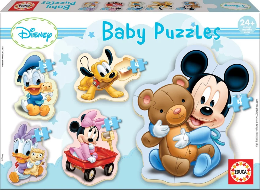 EDUCA Baby puzzle Miminka Disney 5v1 (3-5 dílků)