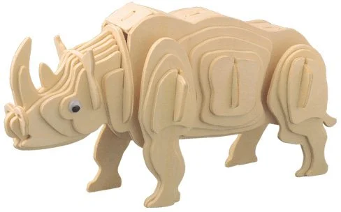 WOODEN TOY / WCK 3D puzzle Bílý nosorožec