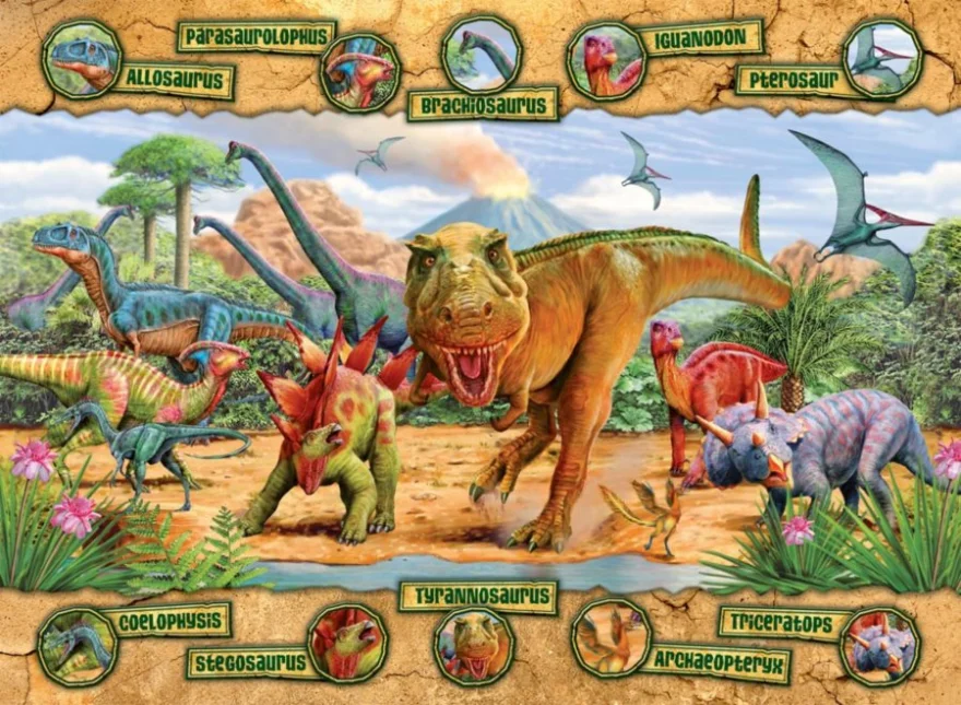 RAVENSBURGER Puzzle Dinosauři XXL 100 dílků