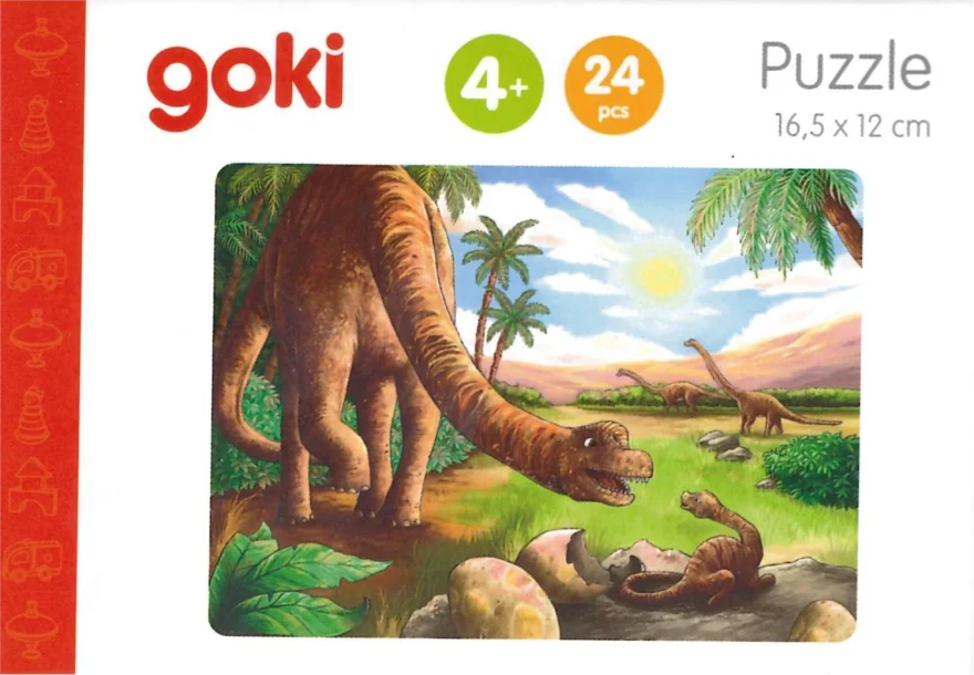 GOKI Dřevěné puzzle Dinosauři: Brachiosaurus 24 dílků