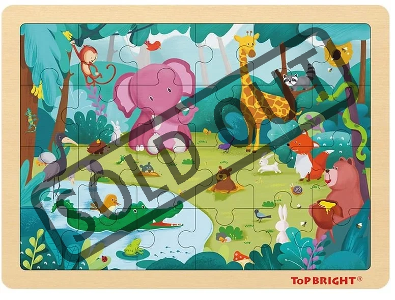 TOP BRIGHT Dřevěné puzzle Džungle 24 dílků