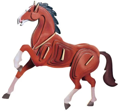 WOODEN TOY / WCK 3D puzzle Kůň barevný