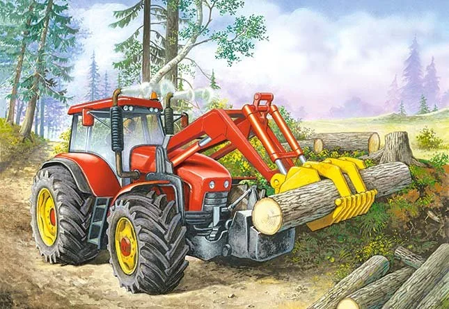 CASTORLAND Puzzle Lesní traktor 60 dílků