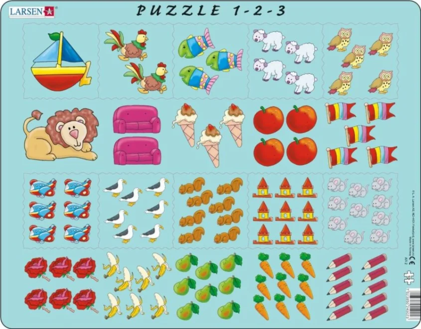 LARSEN Puzzle Obrázkové počítání 10 dílků