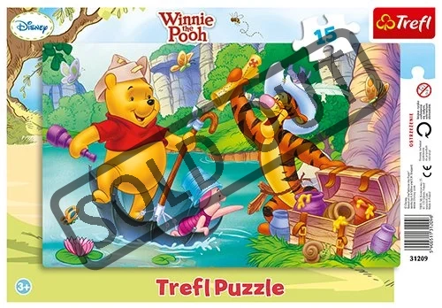 TREFL Puzzle Medvídek Pú: Hledání pokladu 15 dílků
