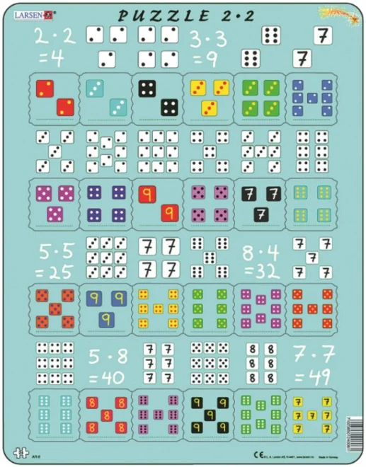 LARSEN Puzzle Násobení s kostkami 24 dílků