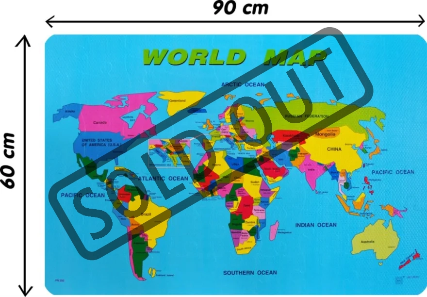 LC Pěnové podlahové puzzle Mapa světa 54 dílků