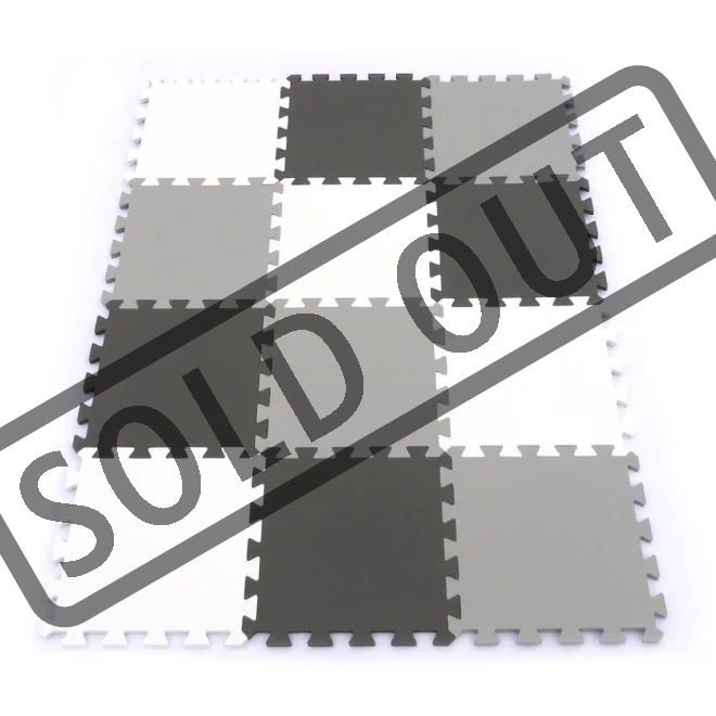Pěnový koberec v odstínech šedé 12ks (30x30)