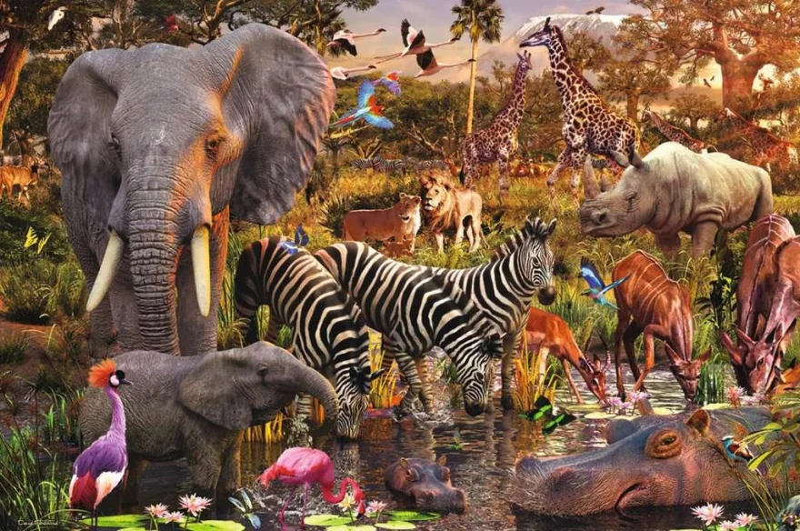 RAVENSBURGER Puzzle Africká zvířata 3000 dílků