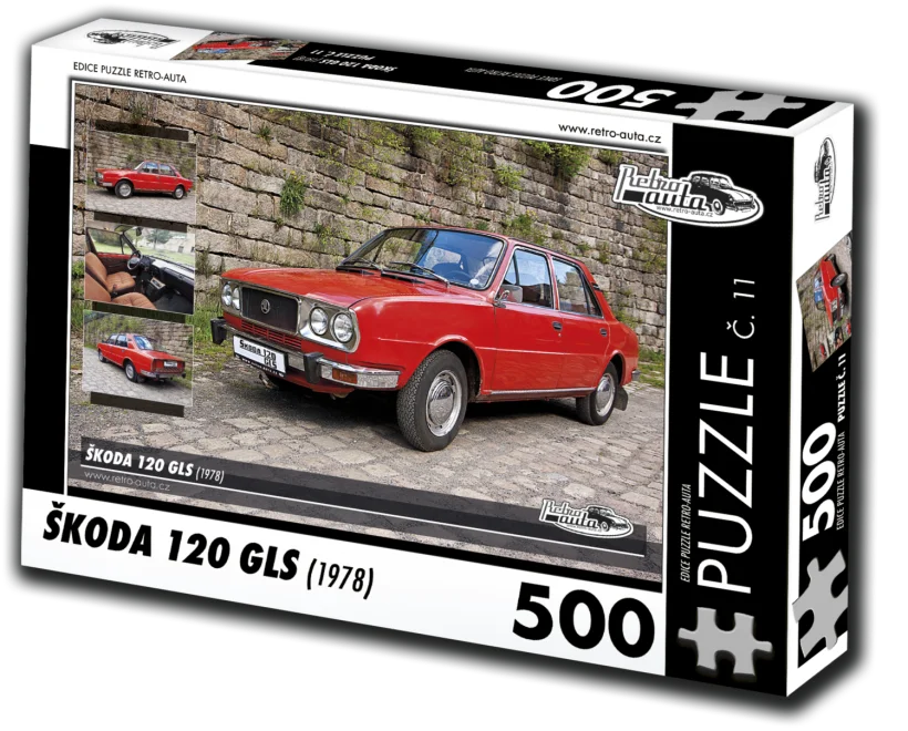RETRO-AUTA Puzzle č. 11 Škoda 120 GLS (1978) 500 dílků