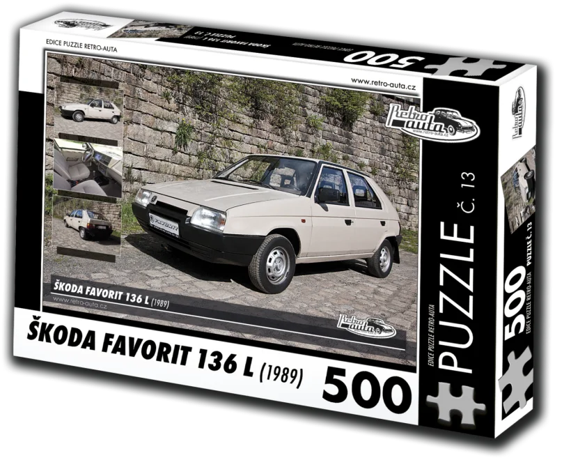 RETRO-AUTA Puzzle č. 13 Škoda Favorit 136 L (1989) 500 dílků