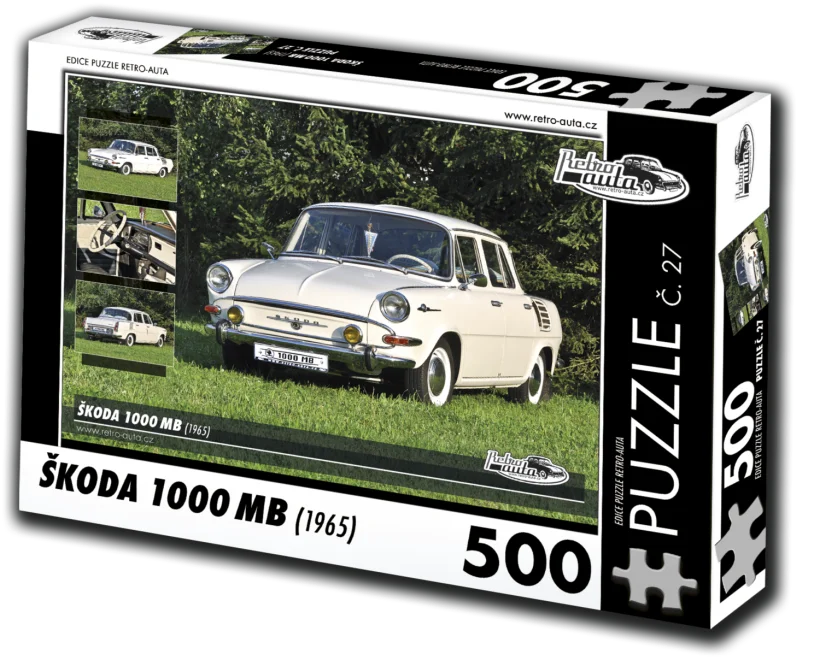 RETRO-AUTA Puzzle č. 27 Škoda 1000 MB (1965) 500 dílků
