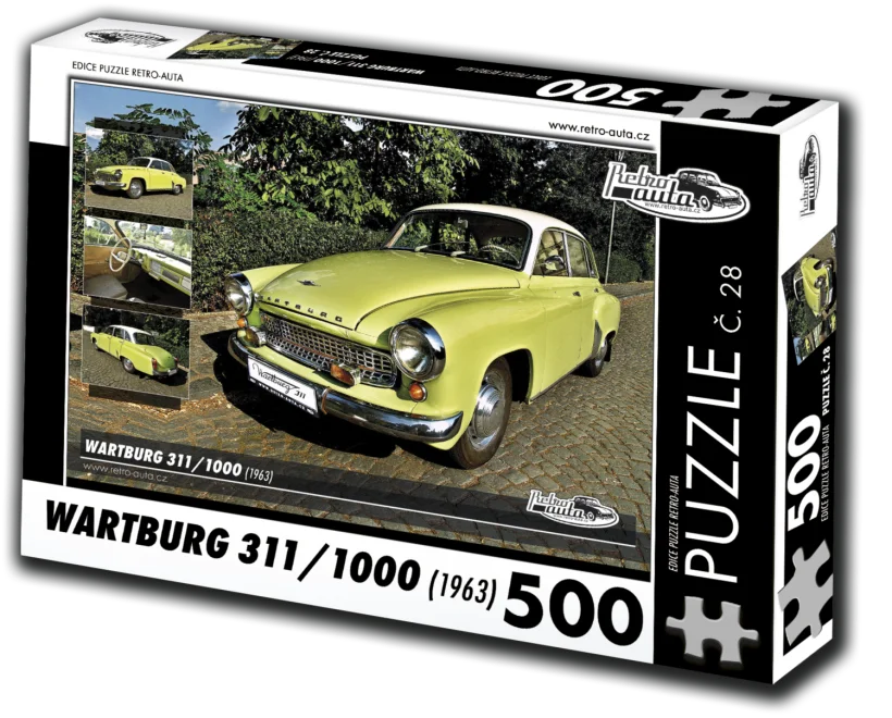 RETRO-AUTA Puzzle č. 28 Wartburg 311/1000 (1963) 500 dílků
