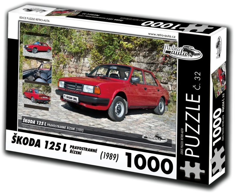RETRO-AUTA Puzzle č. 32 Škoda 125 L pravostranné řízení (1989) 1000 dílků