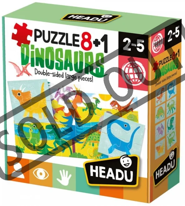 HEADU Puzzle Dinosauři 9v1