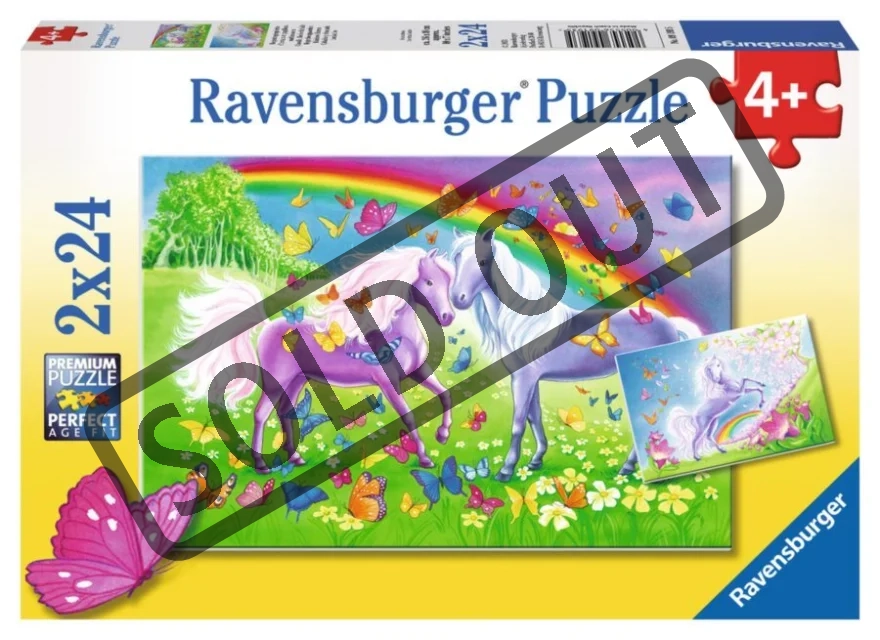 RAVENSBURGER Puzzle Duhoví koníci 2x24 dílků