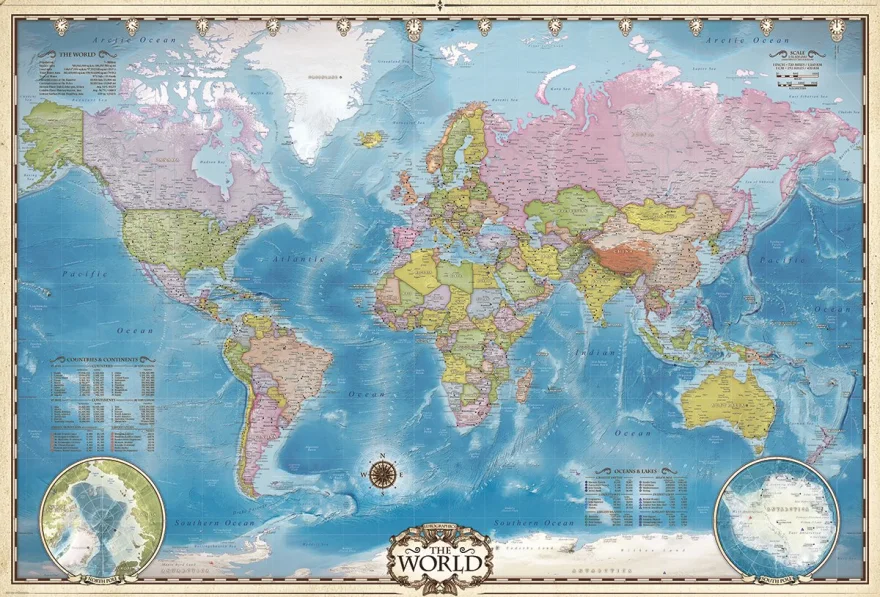 EUROGRAPHICS Puzzle Mapa světa 2000 dílků