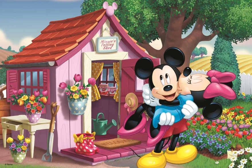 TREFL Puzzle Mickey a Minnie na zahradě 60 dílků
