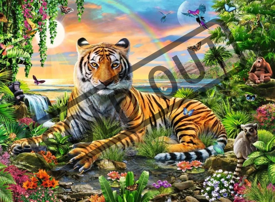 RAVENSBURGER Puzzle Tygr v džungli XXL 300 dílků