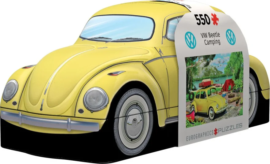 EUROGRAPHICS Puzzle v plechové krabičce Volkswagen Brouk v kempu 550 dílků