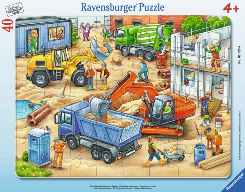 RAVENSBURGER Puzzle Velká stavební auta 40 dílků