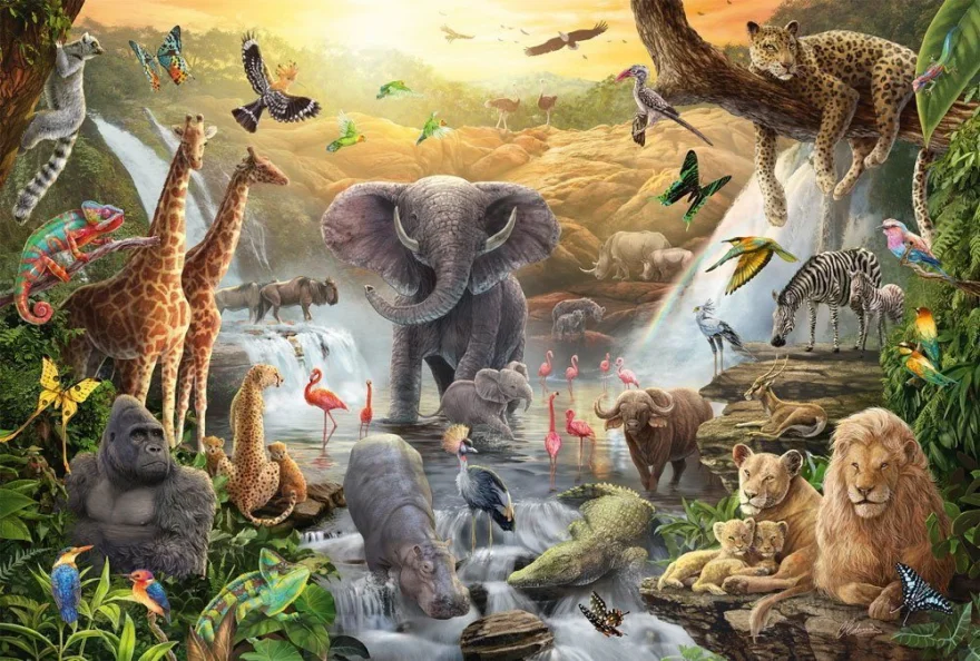 SCHMIDT Puzzle Zvířata v Africe 60 dílků