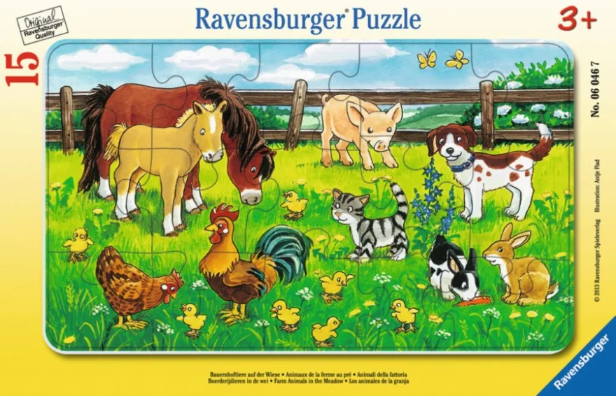 RAVENSBURGER Puzzle Zvířátka na louce 15 dílků