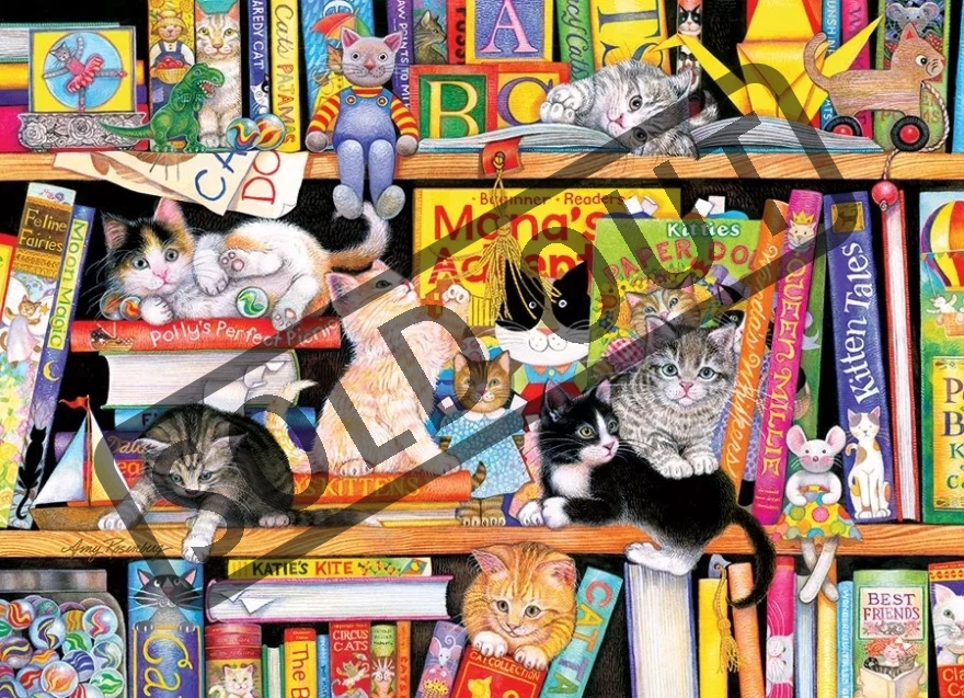 COBBLE HILL Rodinné puzzle Čas kočičích příběhů 350 dílků