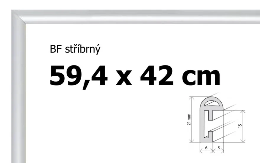 BFHM Plastový rám na puzzle 59,4x42cm A2 - stříbrný
