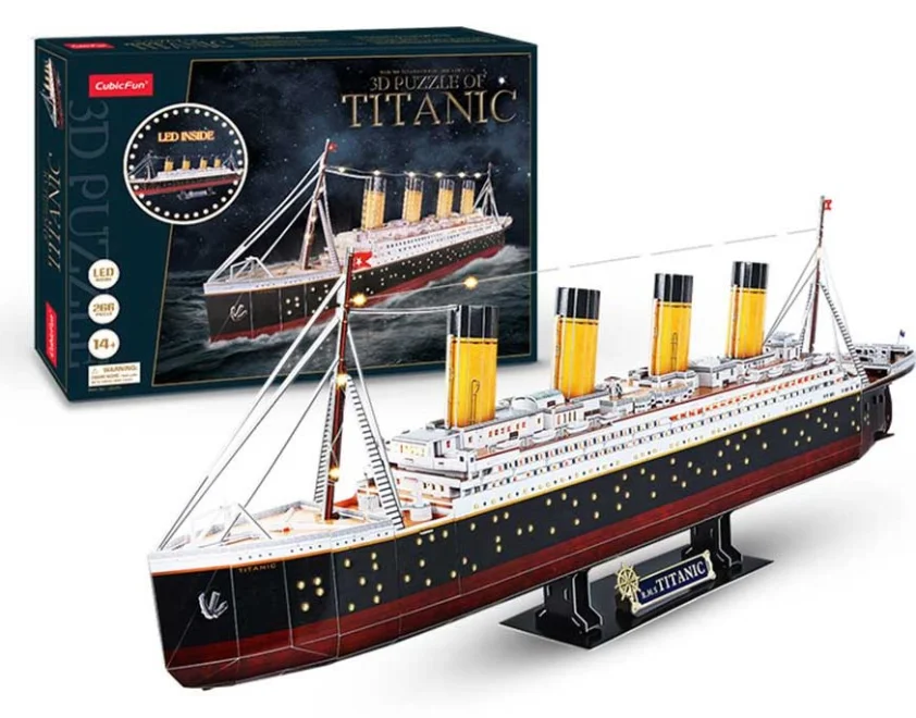 CUBICFUN Svítící 3D puzzle Titanic 266 dílků
