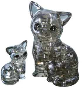 3D Crystal puzzle Kočka s koťátkem 49 dílků