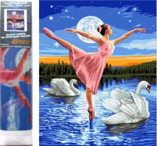 Diamantové malování Baletka mezi labutěmi 30x40cm