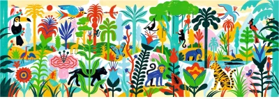 Panoramatické puzzle Džungle 100 dílků