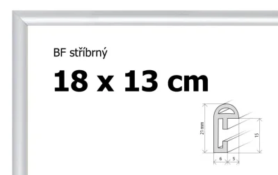 Plastový rám 18x13cm - stříbrný