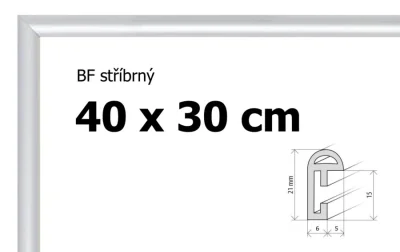Plastový rám 40x30cm - stříbrný