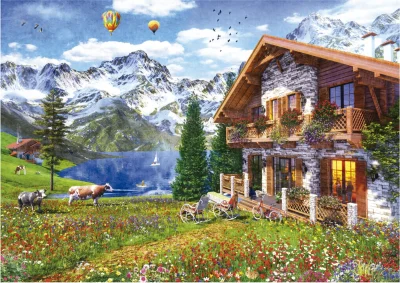 Puzzle Chata v Alpách 4000 dílků