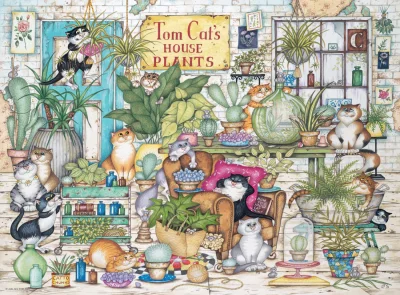 Puzzle Crazy Cats: Tomovo květinářství 500 dílků