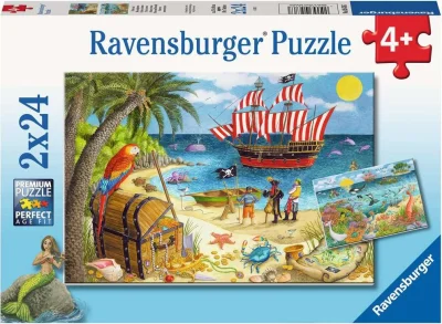Puzzle Piráti a mořské víly 2x24 dílků