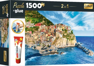 Sada 2v1 puzzle Manarola, Ligurie, Itálie 1500 dílků s lepidlem