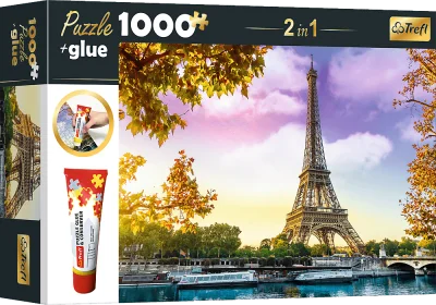 Sada 2v1 puzzle Paříž, Francie 1000 dílků s lepidlem