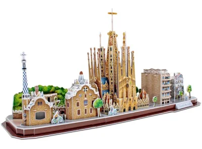 poškozený obal: 3D puzzle CityLine panorama: Barcelona 186 dílků