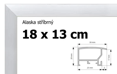 Alaska hliníkový rám 18x13cm - stříbrný