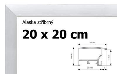 Alaska hliníkový rám 20x20cm - stříbrný