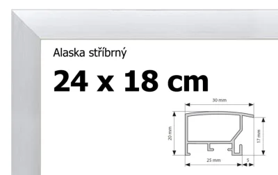 Alaska hliníkový rám 24x18cm - stříbrný
