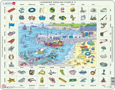 Puzzle Angličtina 3: U moře 70 dílků