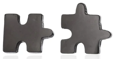 Černé ocelové náušnice Puzzle