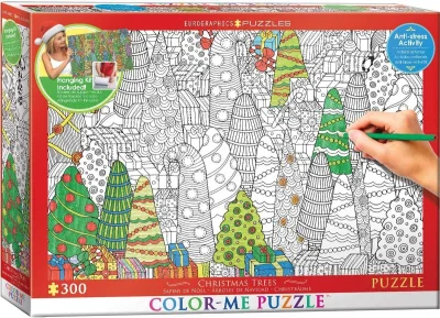 Color me puzzle Vánoční stromky 300 dílků + sada na zavěšení